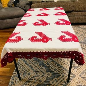 Gorgeous Mexican Handmade embroiled table cloth mantel